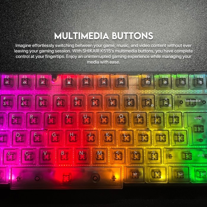 S K515 Keycaps Transparan Keyard RgbMembrane