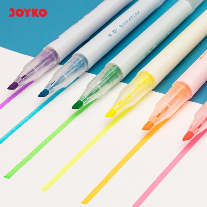 

Joyko Highlighter Dual Tip Neon Colours Pack Penanda Joyko Warna Neon Dua Sisi Box Pack Hl-100-6