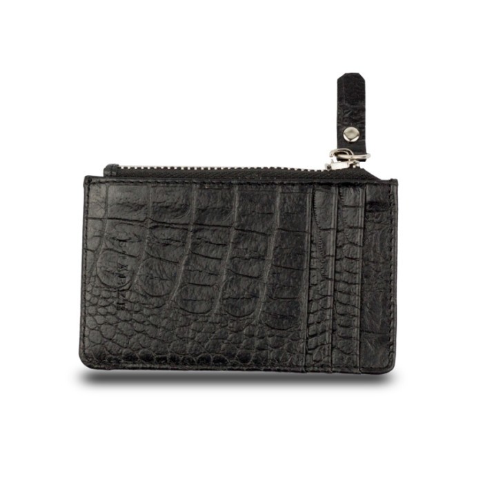 

Dompet Kartu Resleting Kulit Asli Starke Nimble Pudu Iii Mini Card Holder Wallet Zipper Large Black