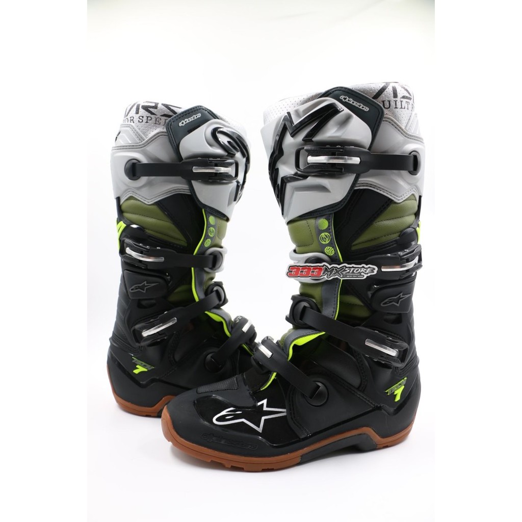 ALPINESTARS TECH 7 ENDURO MILITARY GREEN 2022 SEPATU ENDURO ALPINESTAR