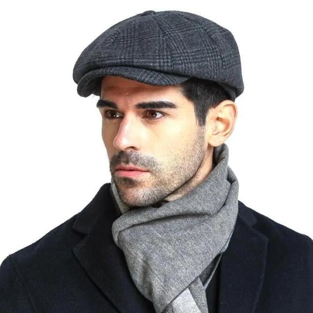 Topi Baret Woll Pria Muim Dingin
