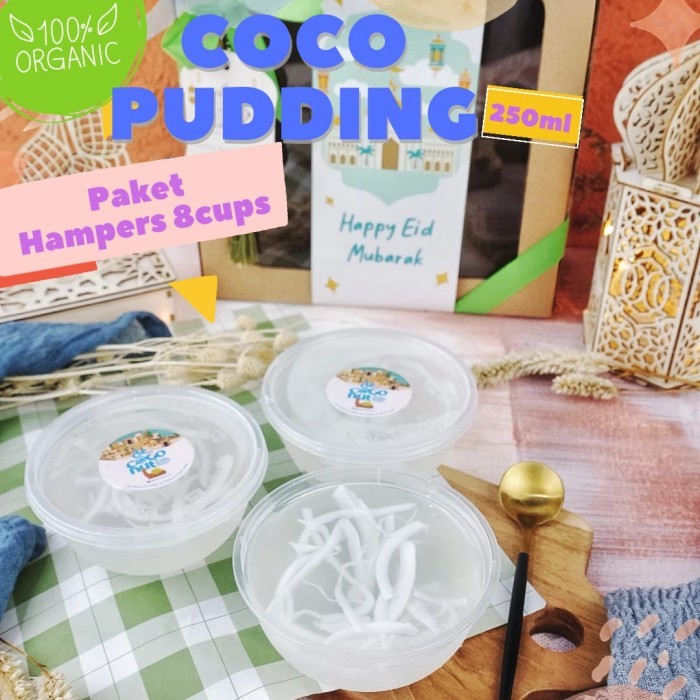 

PAKET HAMPERS COCO PUDDING,8 CUPS COCONUT PUDDING/PUDDING KELAPA@200ML