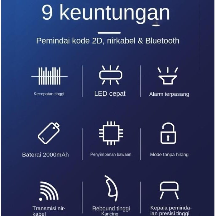 BARCODE SCANNER 1D & 2D SUPPORT USB WIRELESS BLUETOOTH SCAN BARCODE