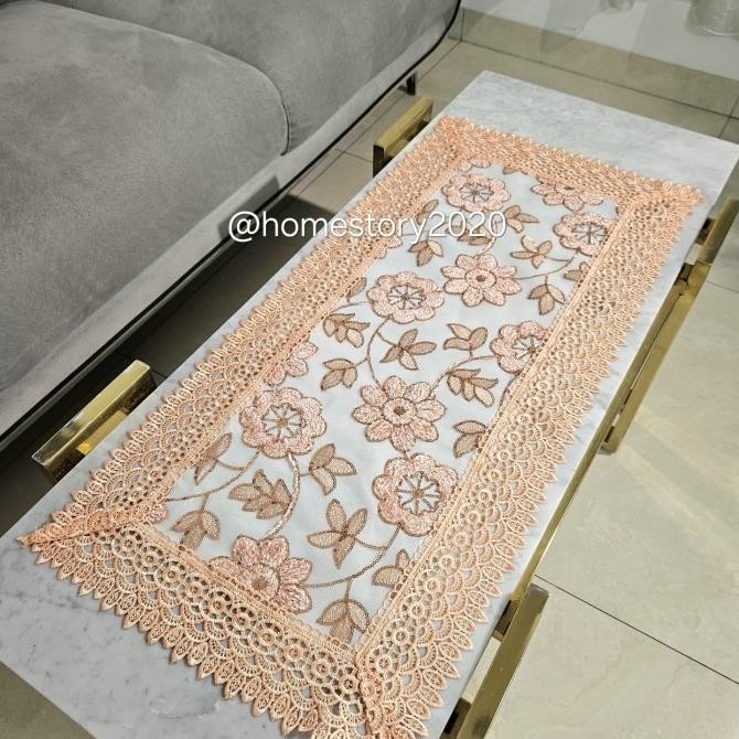 TAPLAK MEJA TAMU RENDA BORDIR MEWAH