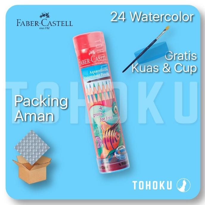 

HARGA DISKON 24 Pensil Warna Tabung - Faber Castell Watercolour Round Tin Case