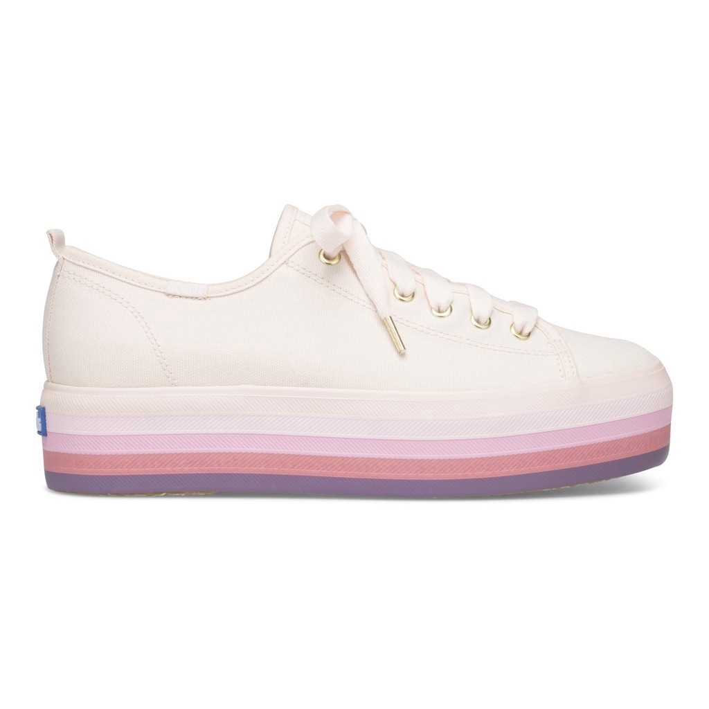 Keds Sepatu Wanita Triple Up Rainbow Fox Pink WF62653