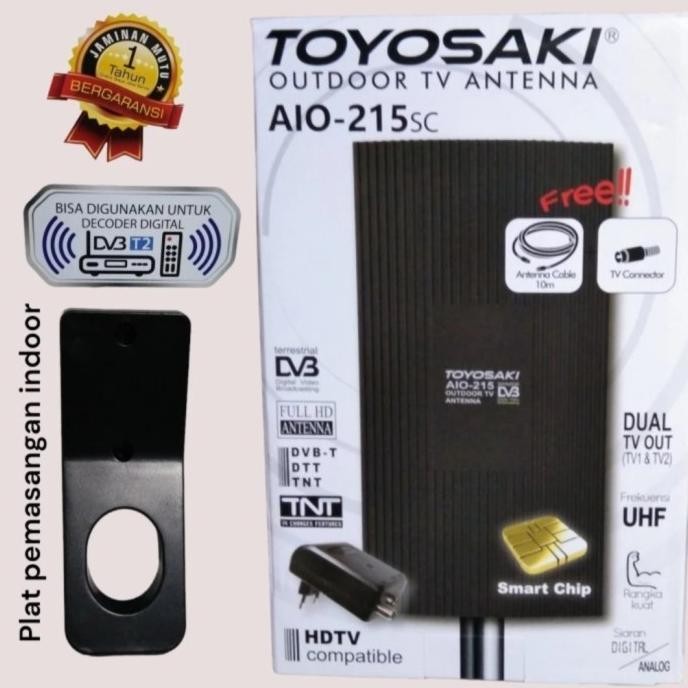 ANTENA TV DIGITAL INDOOR TOYOSAKI AIO 215 SC/USB/ ANTENA DIGITAL/ANTENA ASLI