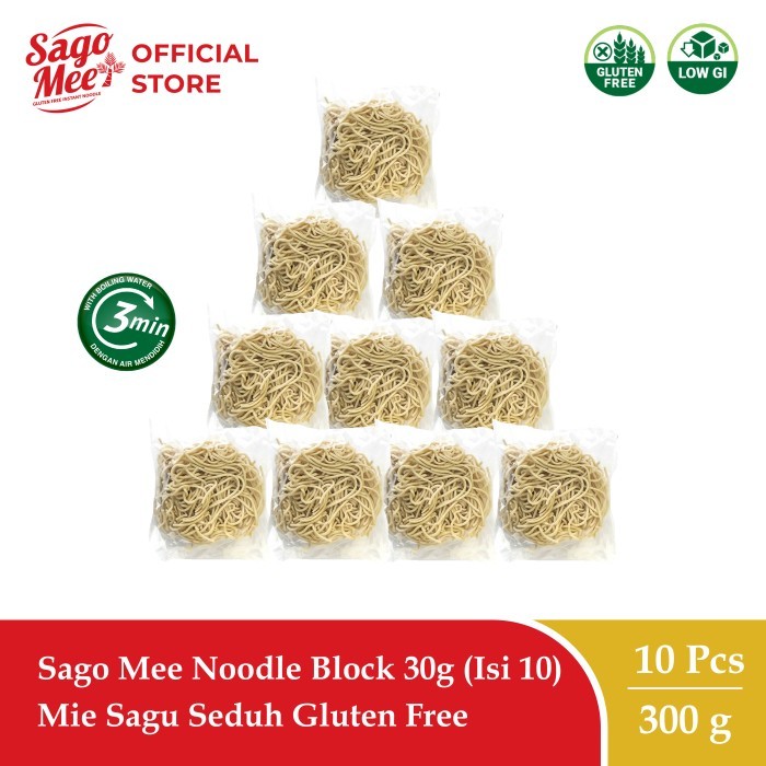 

PROMO! Sago Mee Noodle Block 30g (Isi 10) Mie Sagu Seduh Gluten Free