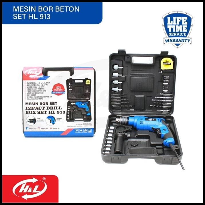 HL 913 Mesin Bor Set 13mm Impact Drill 13 mm HL913