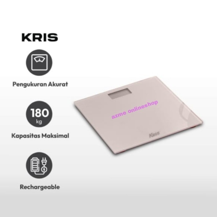 Krisbow Timbangan Badan Digital Champagne_Timbangan Badan Recharge Terlaris