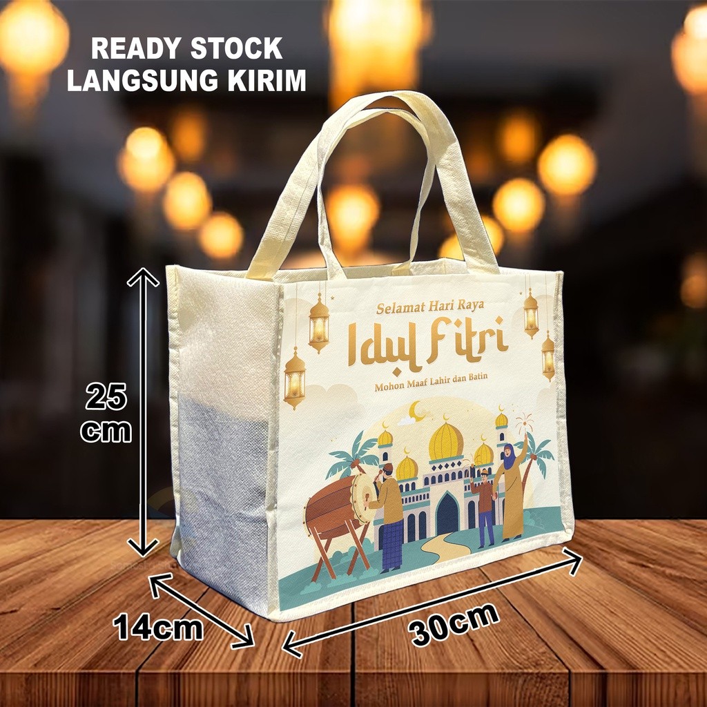 

Harga Satuan Goodie Bag Handle Idul Fitri Uk 25X30X14 / Spunbond Lebaran / Tas Idul Fitri New Design