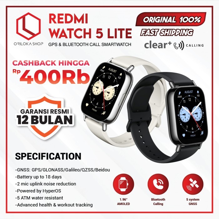 Xiaomi Mi Redmi Watch 5 Lite Smartwatch - Garansi Resmi