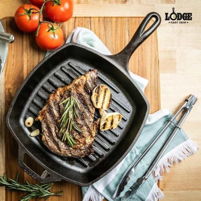 Lodge Cast Iron 10.5 Inch Square Grill Pan Lodge 100% Ori Usa