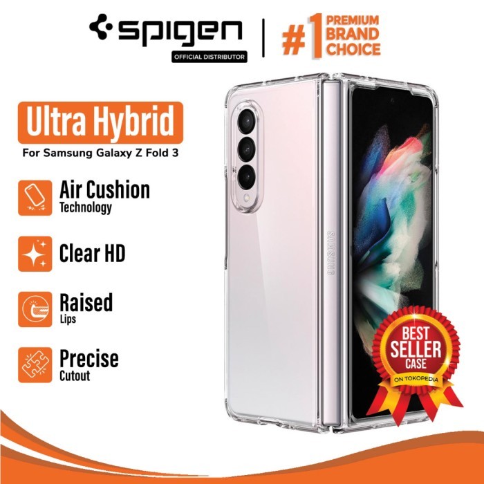 SPIGEN Case Samsung Z Fold 3 Ultra Hybrid Crystal Clear Original Resmi