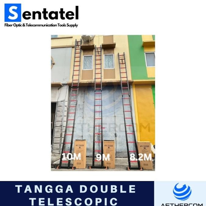 Tersedia Tangga Lipat Double Teleskopik Aluminium 10 Meter