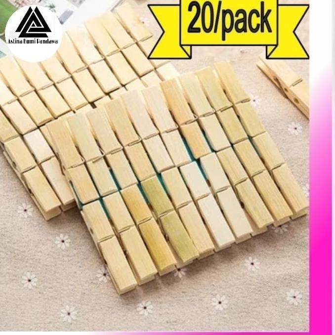 jepitan baju jemuran Kayu (20 pcs per pack)