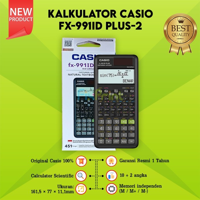 

Kalkulator Casio FX 991ID PLUS-2 Calculator Scientific Ilmiah Original