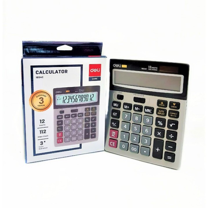 

KALKULATOR DAGANG MEJA DELI 12 DIGITS CHECK CORRECT DESKTOP CALCULATOR