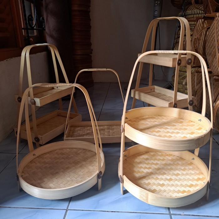 

Rak Susun Bambu Kayu Display