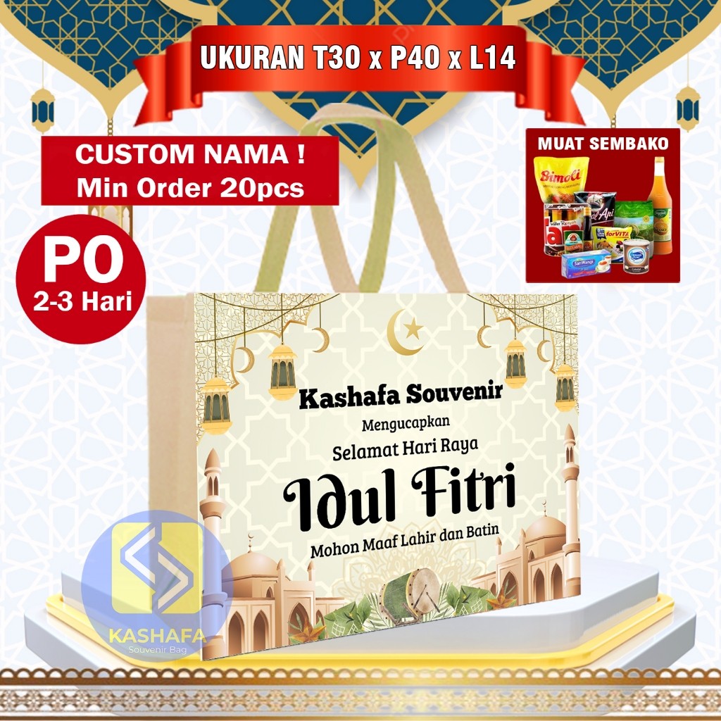 

Tas Bingkisan Lebaran Tas Parcel Hari Raya Indul Fitri Custom Nama / Tas Hampers Lebaran Idul Fitri
