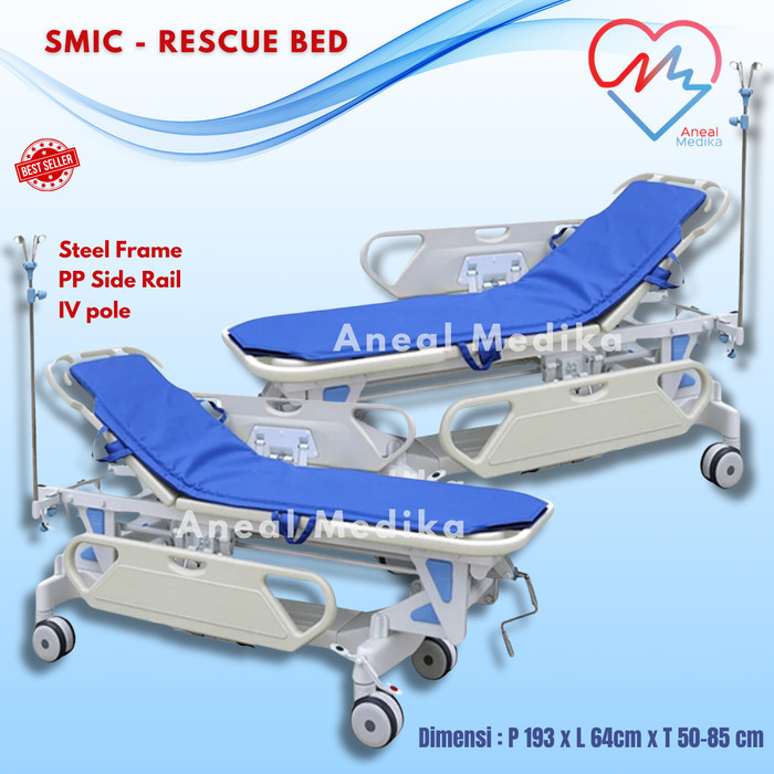 Emergency Bed - Bed Pasien UGD IGD - SMIC Rescue Stretcher Bed - Bed Pasien ICU - Bed UGD