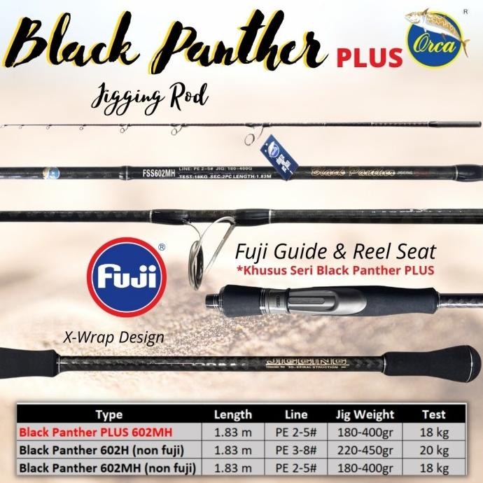 JORAN JIGGING ORCA BLACK PANTHER PLUS FSS602MH 180 PE 2-5 3-8 FUJI SALE