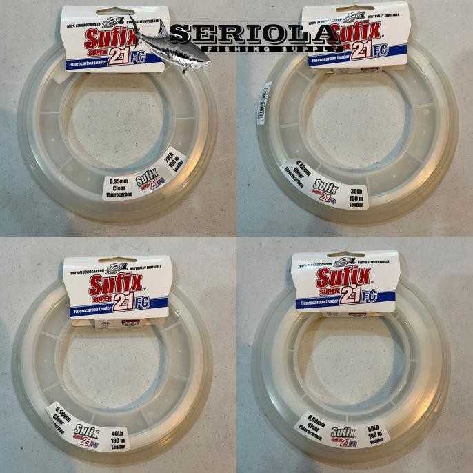 LEADER SUFIX SUPER 21FC CLEAR 100M 20lb 30lb 40lb 50lb 60lb SALE