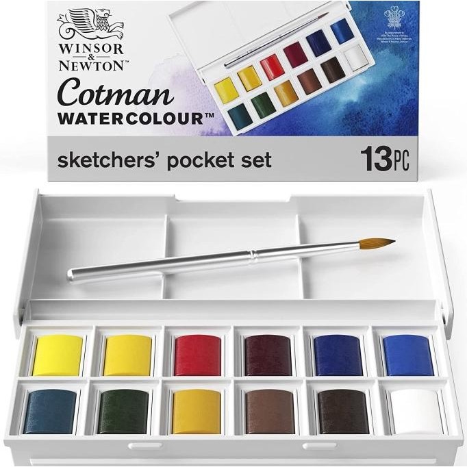 

Winsor & Newton Cotman Watercolour sketcher pocket box 12 half pans