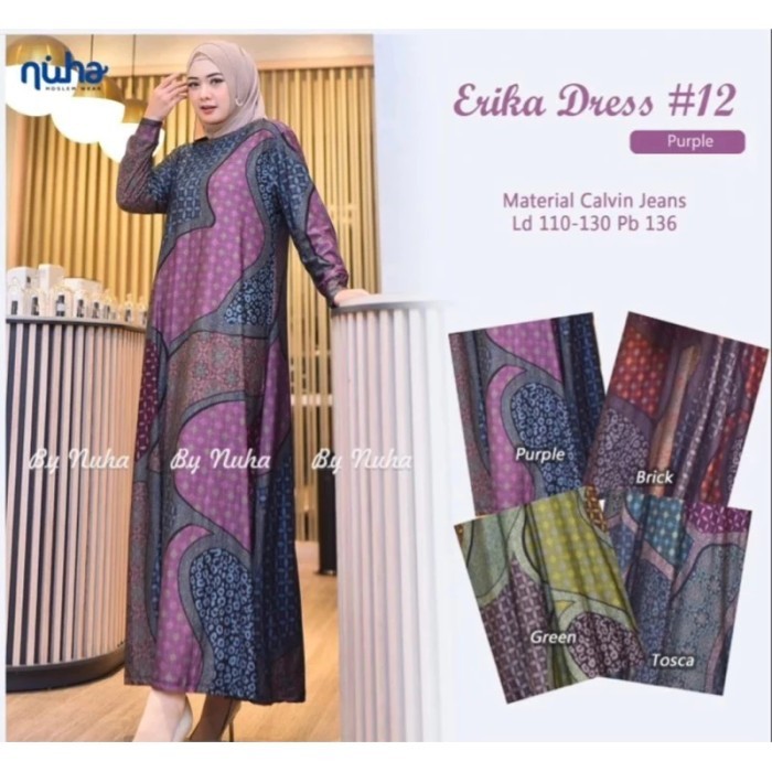 Murah GAMIS BATIK KAOS CALVIN JEANS DRESS PANJANG WANITA MUSLIM TEBAL MEWAH Non COD