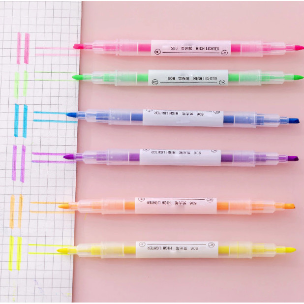 

Stabilo 2 Sisi (1 Pack Isi 6pcs) Highlighter Colorful / Alat Tulis Sekolah Anak Spidol