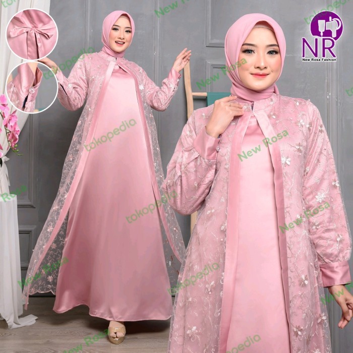 Murah Gamis Brukat Tile Rompi / Gamis Rompi Sabyan / Gamis Brukat Muslim Non COD