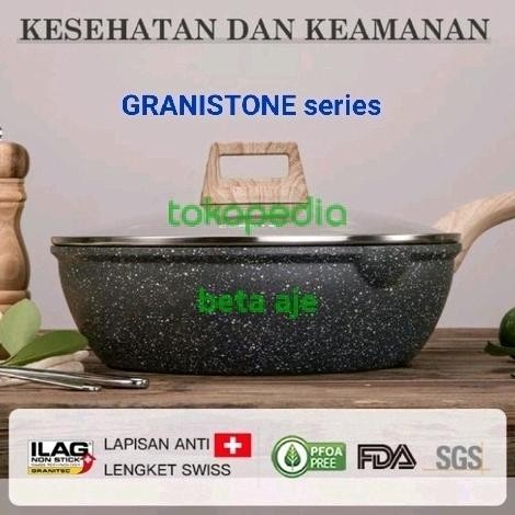 Panci Carote Deep Frypan Fry Pan 28Cm 28 Cm Serbaguna Tutup Lid Granit Parastikan