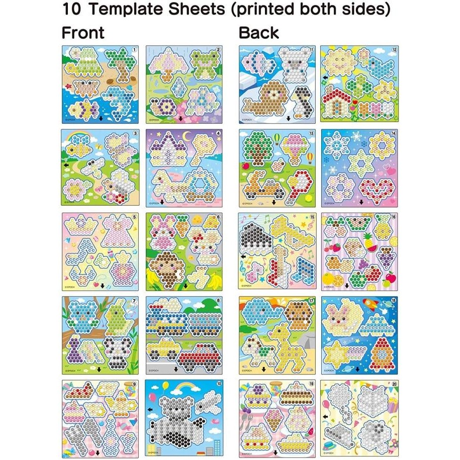 

Promo Aquabeads Designer Template Sheets Set - cetakan gambar - beados COD