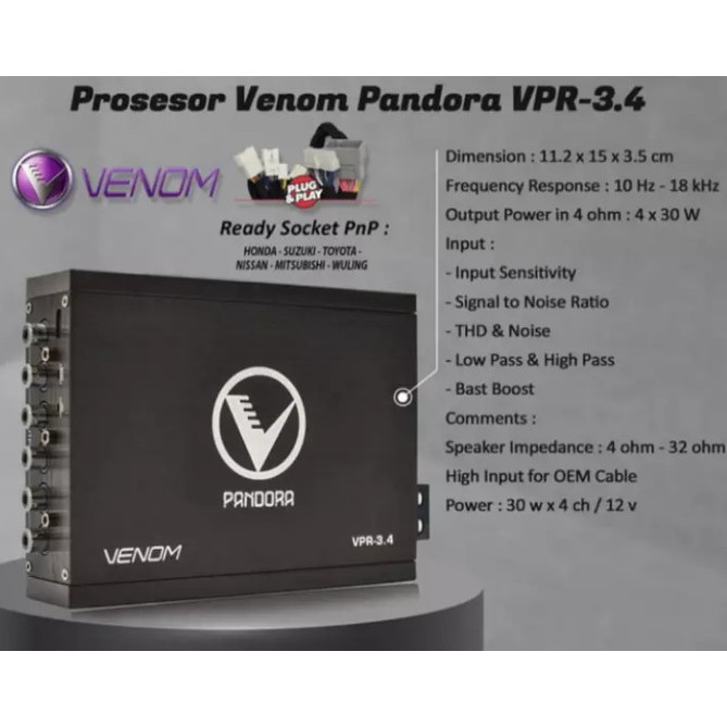 Power Amplifier Build In Processor Dsp Venom Pandora 3.4 Original New Murah