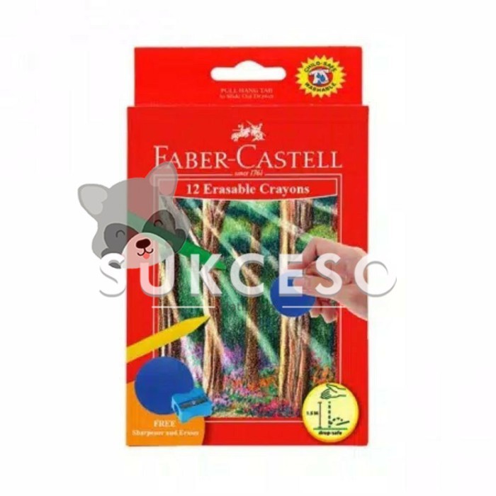 

BRG BARU Faber Castell Erasable Crayon 12 Warna / Crayon Hapus 12 Set Colors