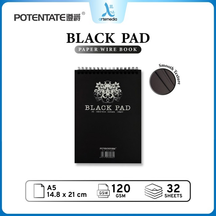 

DISKON Buku Sketsa Potentate Black Paper A5 Wire Bound Sketchbook