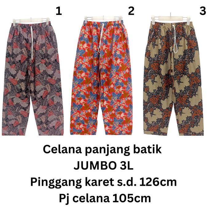 celana panjang batik pria JUMBO pinggang karet