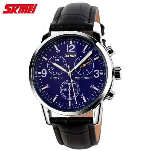 Jam Tangan Pria / Wanita / SKMEI 9070 Leather / Jam Tangan SKMEI