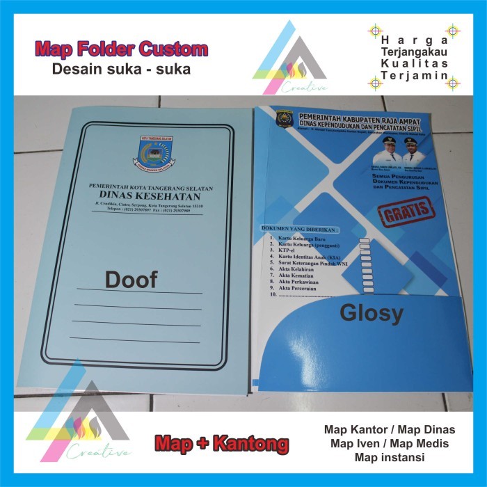 

BEBAS ONGKIR - CETAK MAP FOLDER full color map medis map medical map dinas map kantor