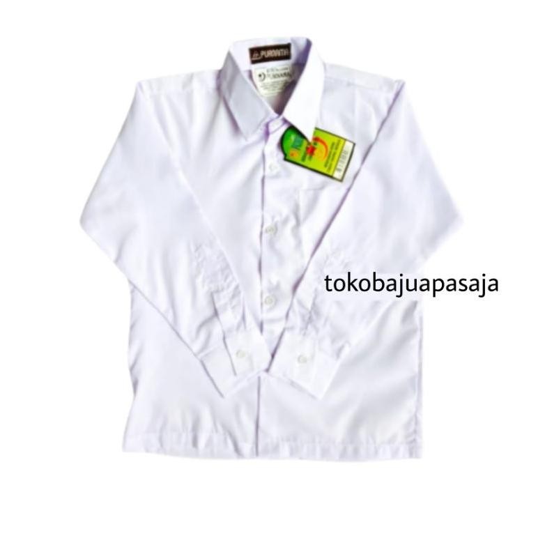 gf-5 Seragam Sekolah Kemeja Putih Panjang PURNAMA ORIGINAL SD SMP SMA Kemeja Kantor Kemeja Ospek Kem