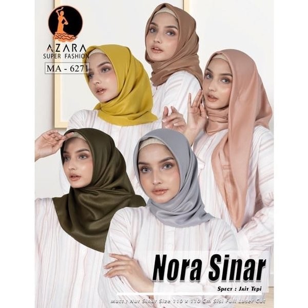 AZARA HIJAB SEGI EMPAT NUR SINAR LASER CUT JILBAB SEGI EMPAT GLOWING / GLITTER