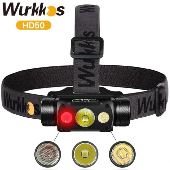 WURKKOS HD50 Headlamp Spot Flood Red Light 4000lm 239m Senter Kepala SALE