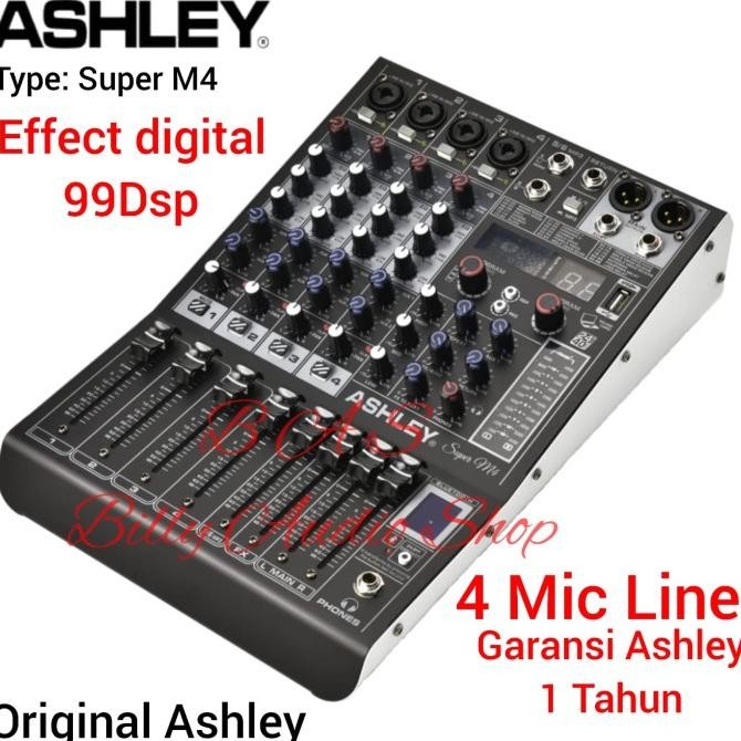 Murah Ashley Mixer Audio Super M 4 Ashley Super M4 6 Channel 4 Mic Line