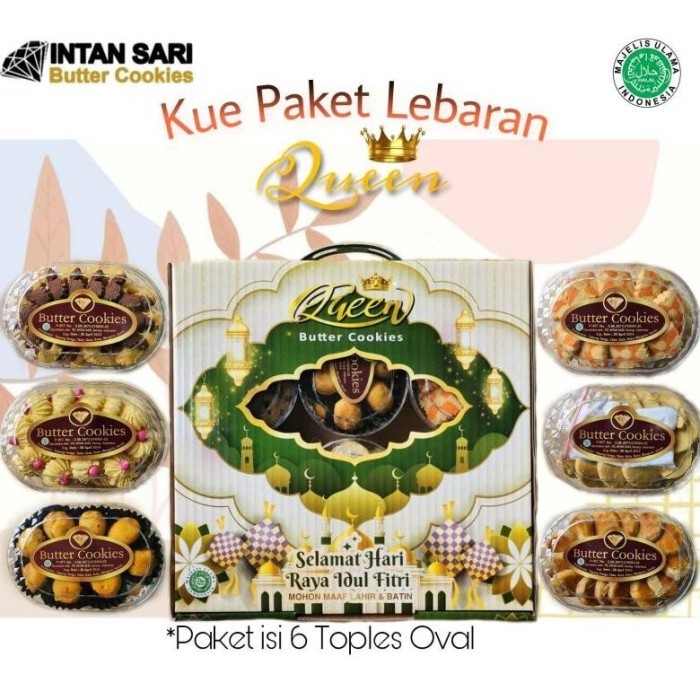 

Queen Butter Cookies Paket Kue Kering Parcel Lebaran Idul Fitri Isi 6