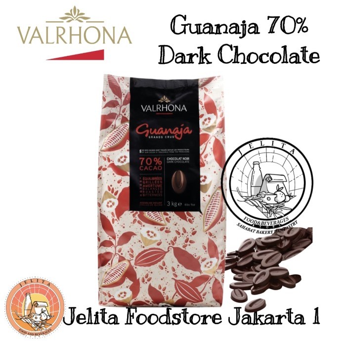 

Valrhona Guanaja 70% Dark chocolate 3kg (coklat hitam) cokelat