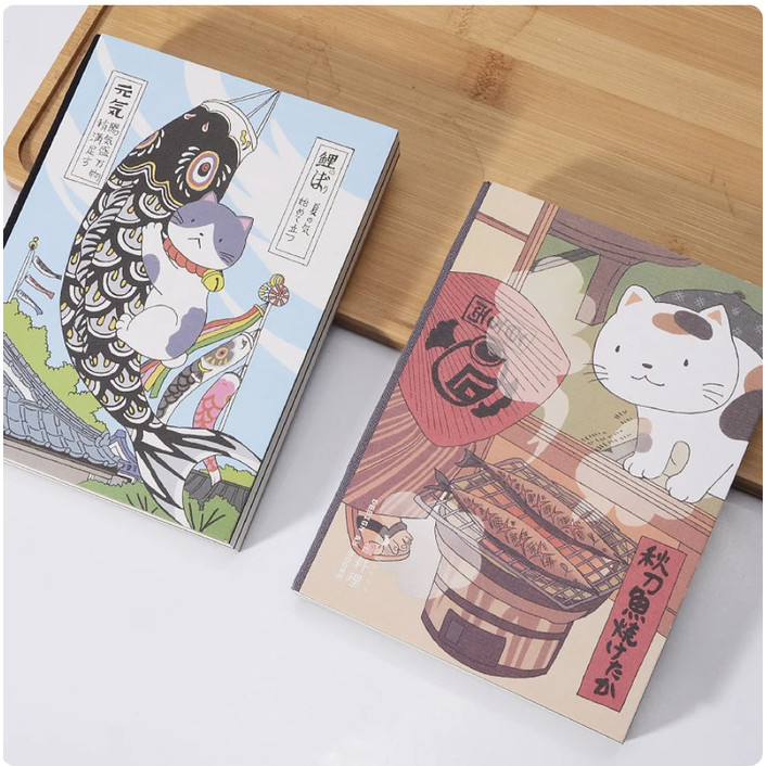 

BRG BARU Premium Cute Japanese Cat MINI NOTE BOOK JA6 Journal Agenda Travel
