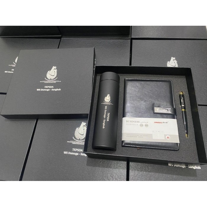 

MURAH Souvenit Gift Set 3in1 Tumbler + Agenda + Pen TW Parker Free Custom Laser Logo Perusahaan atau