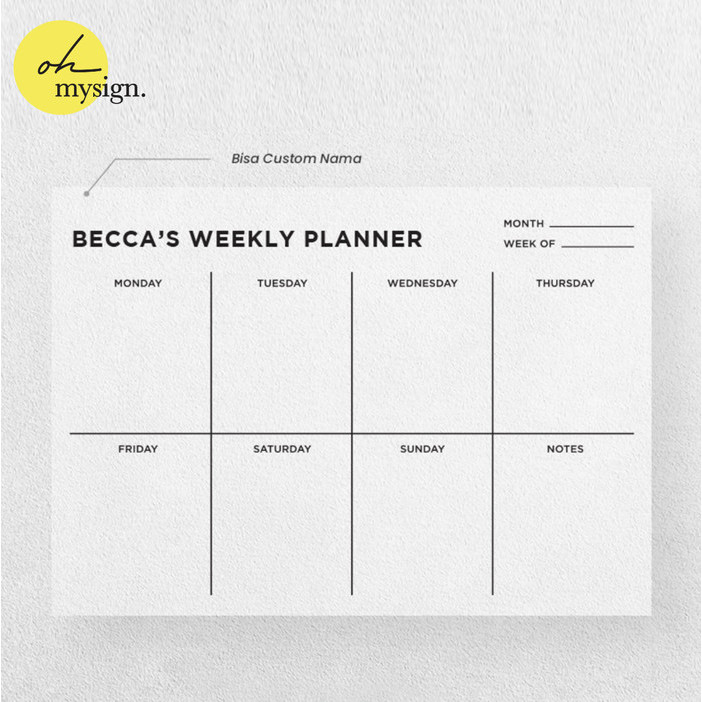

TERMURAH Weekly Planner Akrilik Jadwal Akrilik Bulanan Planning Schedule Kerja