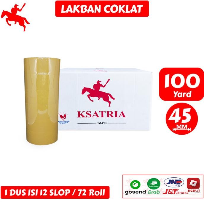 

LAKBAN COKLAT KSATRIA TAPE 100 YARD (1 DUS) ASLI