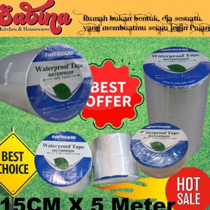 

LAKBAN ALUMINUM FOIL TAPE 15CMX5M WATERPROOF ADHESIVE TAHAN PANAS ASLI